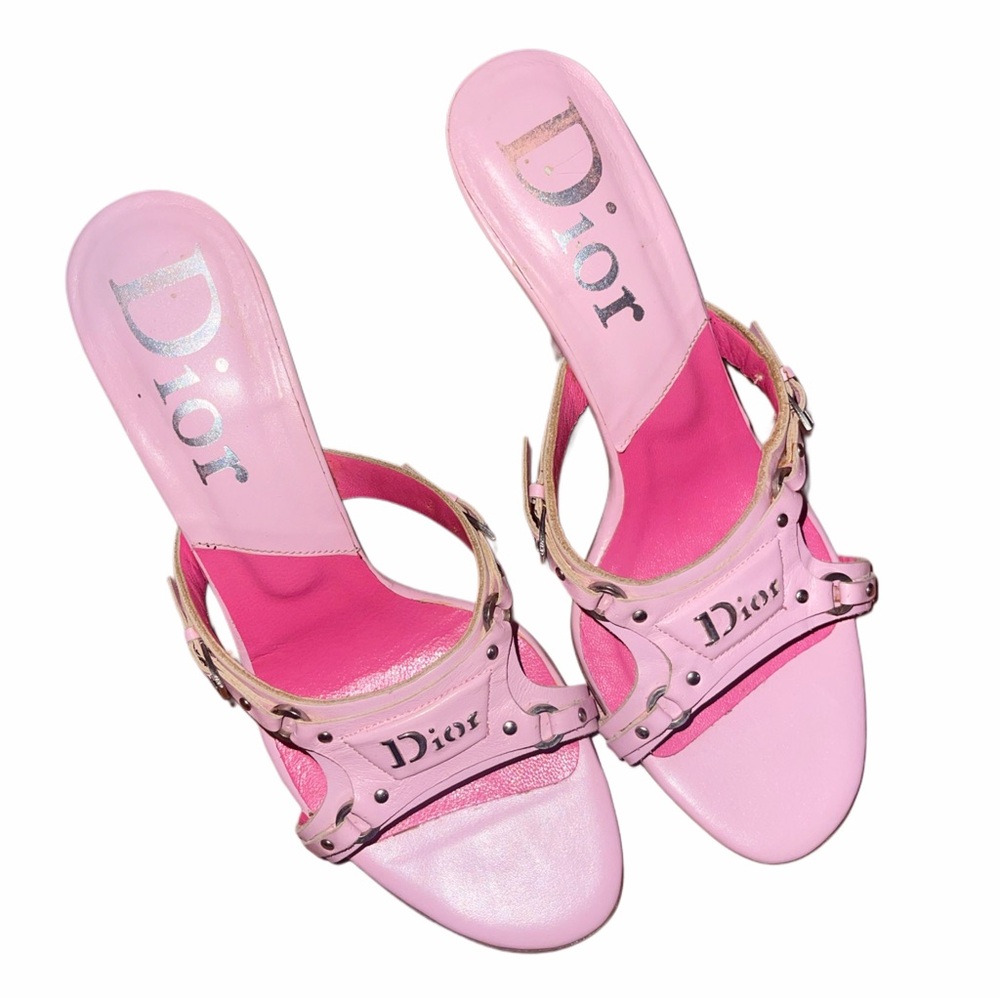 DIOR PINK BONDAGE HEELS FW2003 SUPER RARE💕